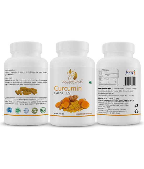 GOLDENACACIA HERRBALS Curcumin 500mg 60 Capsule 1 no.s