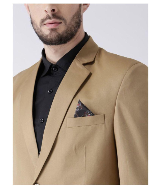 Hangup Khaki Solid Formal 2 Piece Suits - 44