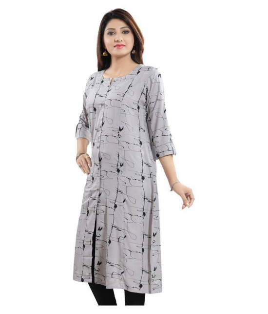 Meher Impex - Light Grey Cotton Womens Front Slit Kurti ( Pack of 1 ) - XS