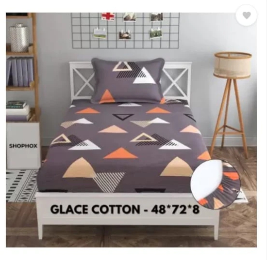 Glace Cotton Single Bedsheet with 1 Pillow Cover,