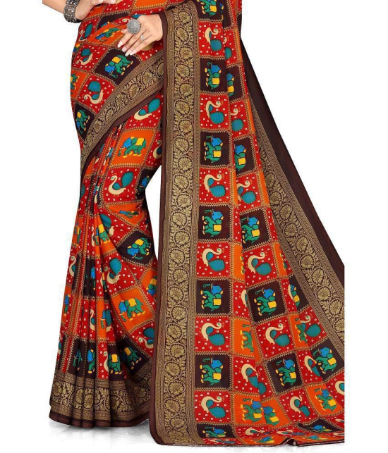 LEELAVATI - Multicolor Georgette Saree With Blouse Piece ( Pack of 1 ) - Multicolor