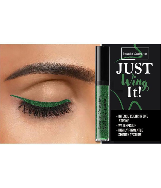 Ronzille - Green Glitter Eye Liner Liquid ( Pack of 1 )