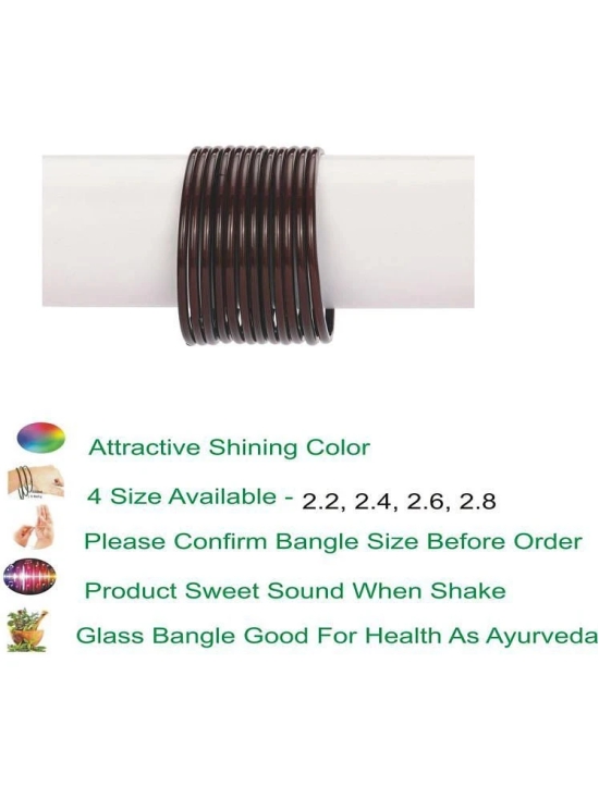 Somil Brown Bangle Set ( Pack of 12 ) - None