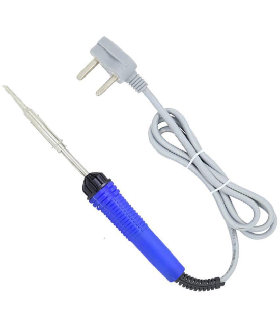 ALDECO: ( 8 in 1 ) 25 Watt Soldering Iron Kit With- Blue Iron, Wire, Flux, Wick, Stand, Tester, Bit, Tweezer