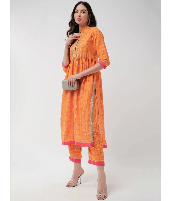 Pannkh - Orange Polyester Womens Nayra Kurti ( Pack of 1 ) - None