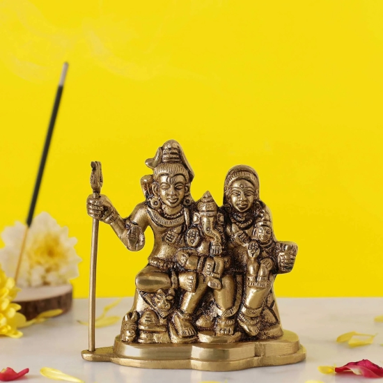 Shiva Parvati Brass Idol | 100% Pure Brass | Antique Finish