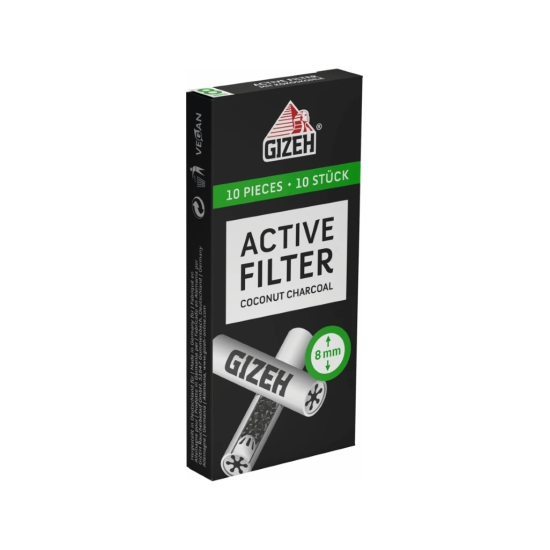 Gizeh Activated Charcoal Filter 8mm - Pack of 10