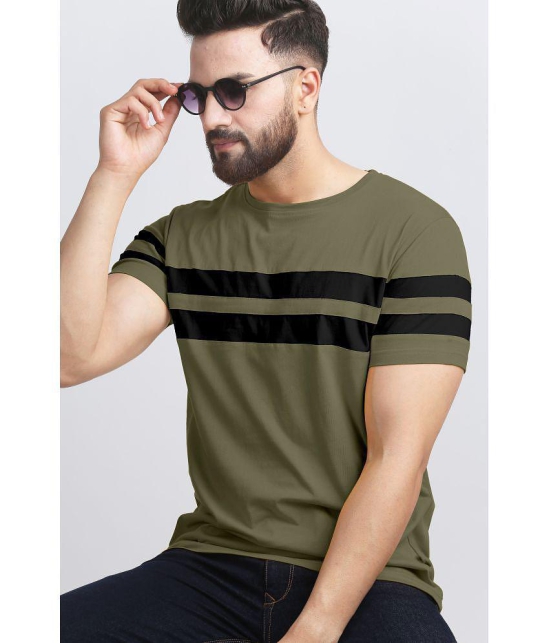 AUSK - Olive Cotton Blend Regular Fit Mens T-Shirt ( Pack of 2 ) - None