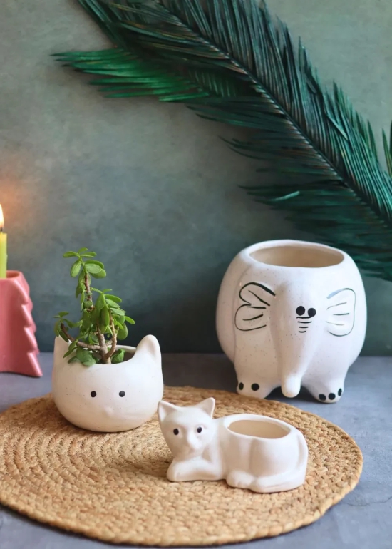 Ele, Cat & Kitty Planters