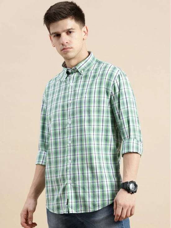 Showoff Cotton Blend Regular Fit Checks Full Sleeves Mens Casual Shirt - Green ( Pack of 1 ) - None