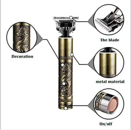 MILONI USA Hair Trimmer For Men Buddha Dragon Style Trimmer, Professional Hair Clipper, Adjustable Blade Clipper, Hair Trimmer and Shaver For Men, Retro Oil Head Close Cut Precise Machine