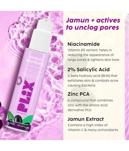 Plix Jamun Active Acne Regime with Toner & Cleanser to Unclog Pores & Reduce Acne(Pack of 2)