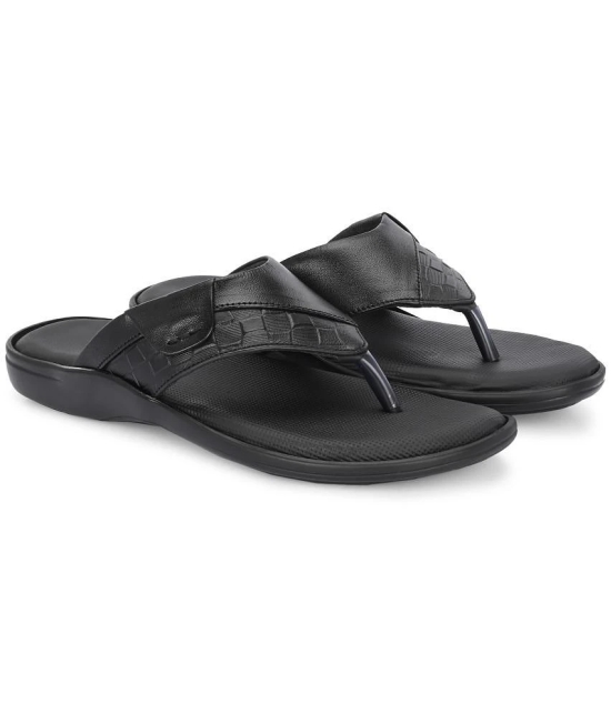 Leeport Black Mens Thong Flip Flop - None