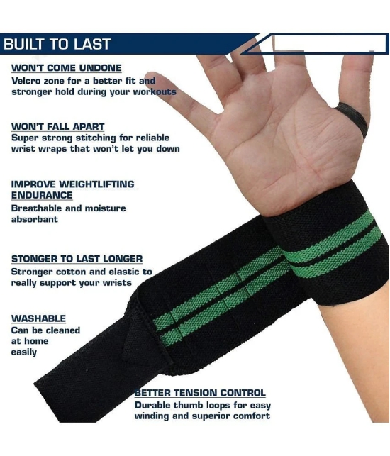 Wrist Support Wrap Band for Gym and Fitness (1 Pair) - One Size