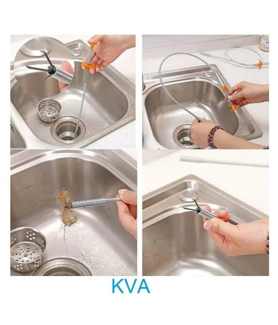 Stainless Steel Hair Catching Drain Cleaner Wire Spring Sink Cleaning Stick