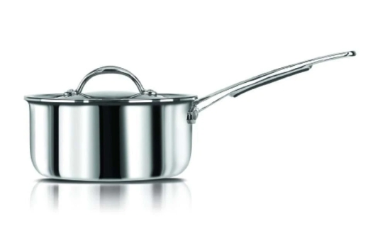 Stahl Triply Stainless Steel Artisan Saucepan (Size - 14cm/1.1ltr) by Mahavir Home Store