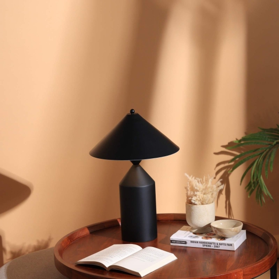 Cone Casa - Table Lamp - Modern Scandinavian Design, Premium Metallic Finish desk lamp, Easy Installation-Black