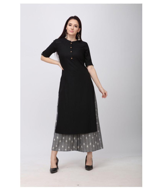 Berrylicious - Black Rayon Women's Straight Kurti ( Pack of 1 ) - XXL