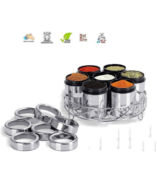 Dynore Steel Spice Container Set of 7 300 mL - Silver