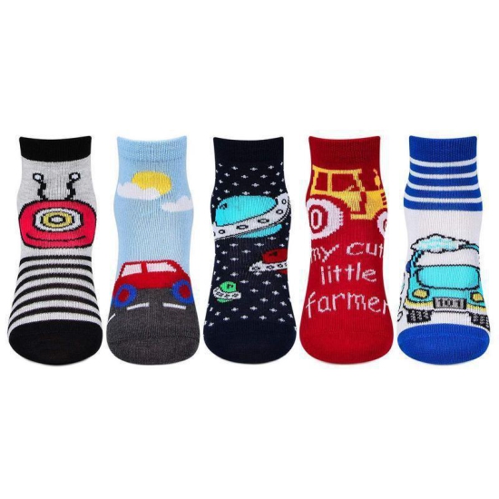 Infants Fancy Abstract Design Socks- Pack of 5 Assorted 0- 6 Months