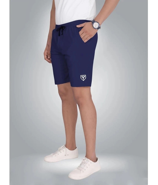 Septem Navy Blue Polyester Mens Shorts ( Pack of 1 ) - None