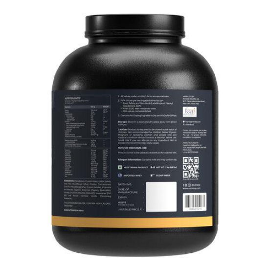 Nutrabay Gold Bulk Up Mass Gainer Powder - 3kg, Vanilla | 30g Protein, 104g Carbs, 554 Calories | Easy to Digest | 100% Veg Muscle Building & Weight Gainer Supplement for Men & Women