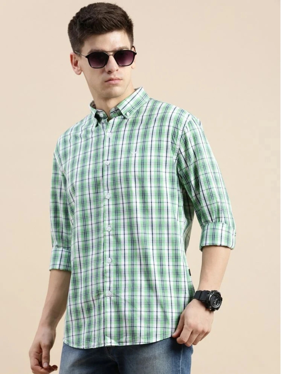 Showoff Cotton Blend Regular Fit Checks Full Sleeves Mens Casual Shirt - Green ( Pack of 1 ) - None