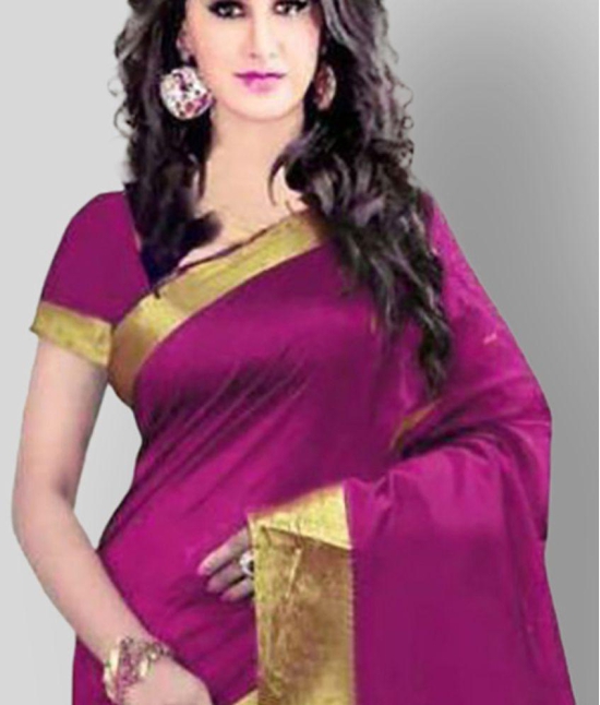 Bhuwal Fashion - Pink Cotton Blend Saree  With Blouse Piece ( Pack of 1 ) - Pink