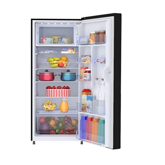 HAIER 185 Litres Single Door Refrigerator (Black Glass Door)