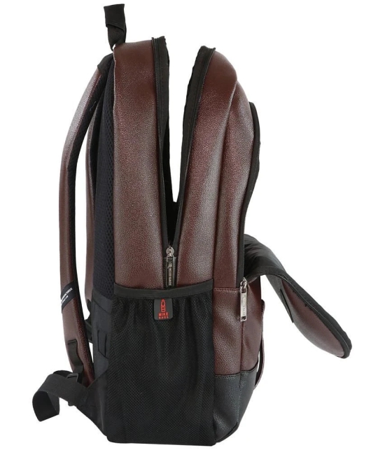 mikebags 20 Ltrs Brown Leather College Bag - Brown