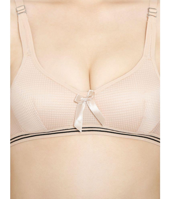 ILRASO - Beige Cotton Blend Lightly Padded Women's Plunge Bra ( Pack of 1 ) - None