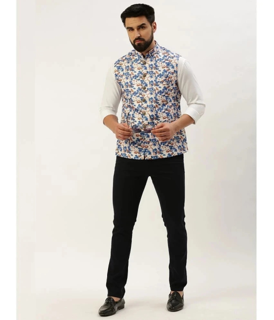 Showoff - Blue Cotton Blend Mens Nehru Jacket ( Pack of 1 ) - None