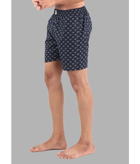 Navy Cotton Mens Boxer- ( Pack of 2 ) - None