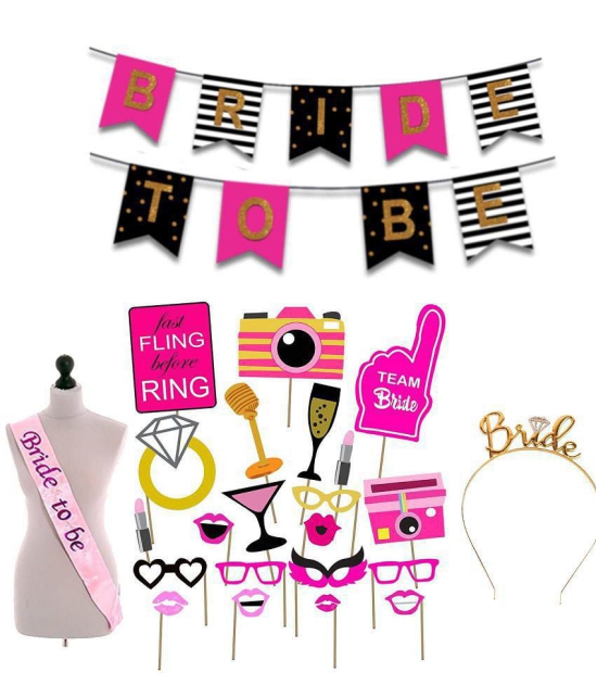 Party Propz 18Pcs Bride to be Props+ 1 Banner+1 Headband+ 1 Sash/Bride To Be Sash And Props /Bride To Be Props / Bride To Be Accessories / Bachelorette Party Decorations