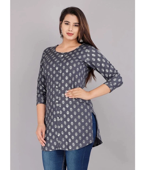 JC4U - Grey Rayon Womens Straight Kurti ( Pack of 1 ) - None