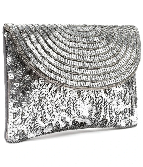 Anekaant - Silver Suede Sling Bag - Silver