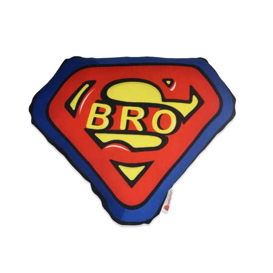 Indigifts Red Super Bro Shaped Cushion 12x12 Inches