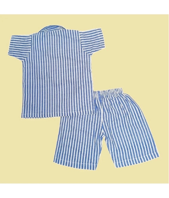 harshvardhanmart Blue Cotton Boys Shirt & Shorts ( Pack of 1 ) - None