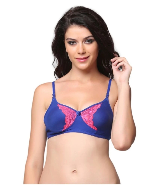 Clovia Pack of 1 Lace Non Padded Womens T-Shirt Bra ( Blue ) - None