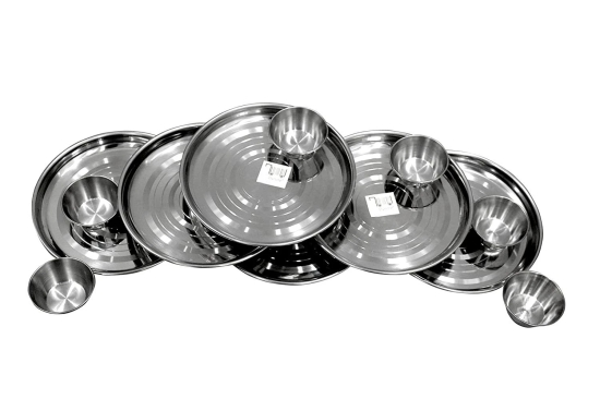 DYNAMIC STORE Set of 12 Snacks set - 6 snacks plate with 6 dip bowls for chutney/sauce