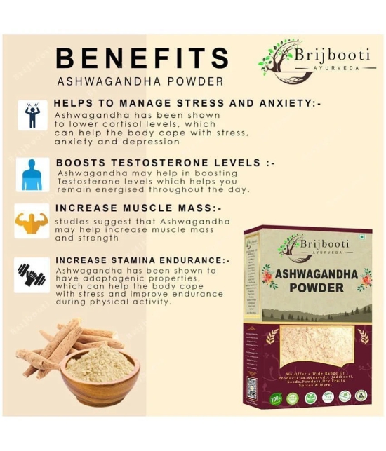 Brijbooti Nagori Ashwagandha Root Powder - 100 gm | Fight Anxiety & Stress | improve energy Levels