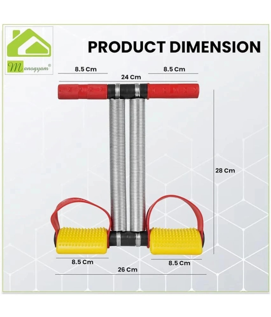 Manogyam High quality tummy trimmer with heavy duty Double springs Ab Exerciser  (Red, Yellow) - Yellow