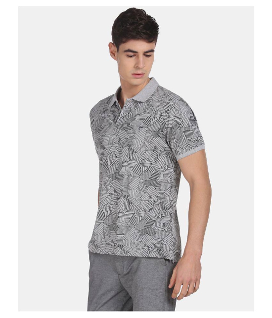 Ruggers Cotton Grey Printed Polo T Shirt - None