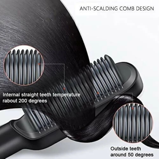 5-Temperature Hair Straightener Comb Brush for Men, Women & Girls (Multi-Color)