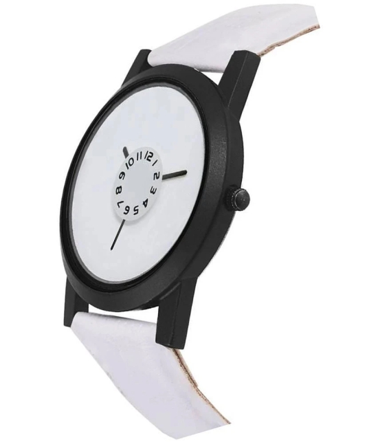 Newman White Leather Analog Mens Watch