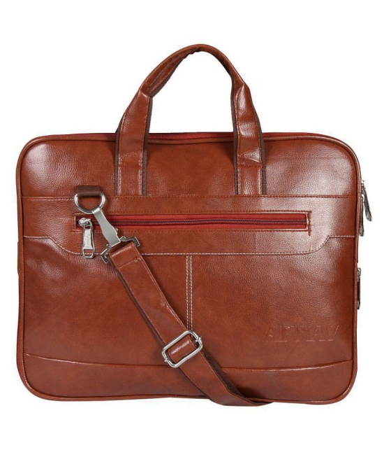 Apnav Sleek Exp3 Tan P.U. Office Bag