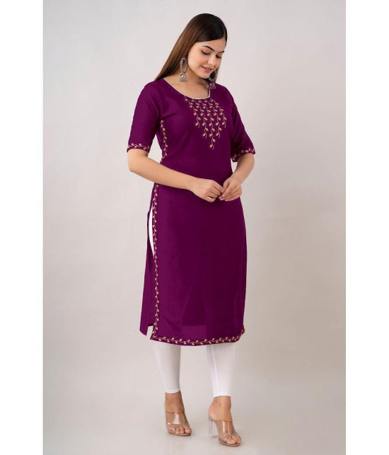 Kapadia - Purple Rayon Womens Straight Kurti ( Pack of 1 ) - None