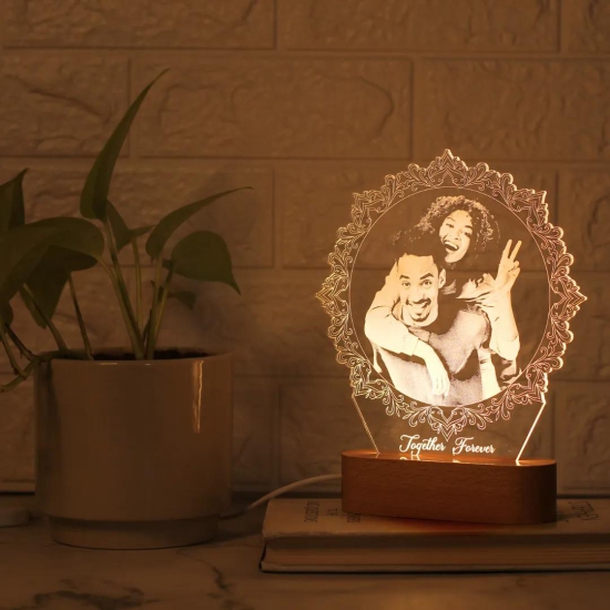 Personalized Photo Lamp Circle Shape-Multicolor