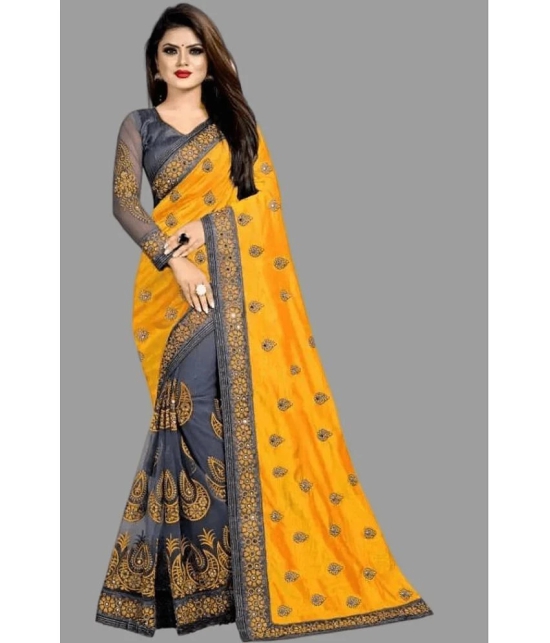 JULEE - Yellow Art Silk Saree With Blouse Piece ( Pack of 1 ) - Yellow