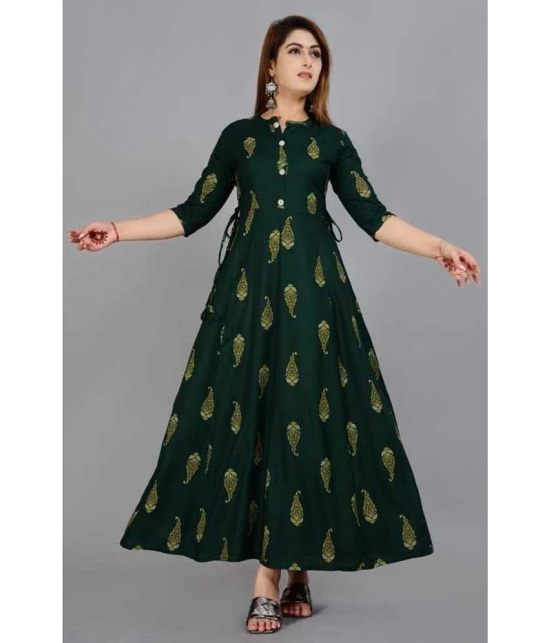 SIPET - Green Rayon Womens Flared Kurti ( Pack of 1 ) - None